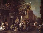 William Hogarth Election campaign to win votes oil painting